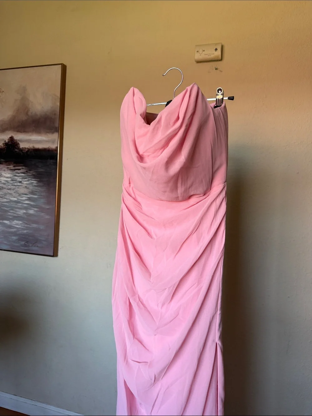 HOUSE OF CB 'Adrienne' Pink Quartz Strapless Gown size M D-DD NWOT